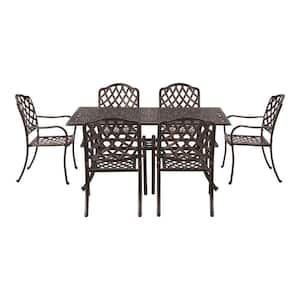 Foxridge 7-Piece Aluminum Rectangular Outdoor Patio Dining Set