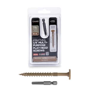 1/4 in. x 3 in. Star Drive Flat Head Multi-Purpose Structural Wood Screw - PROTECH Ultra 4 Exterior Coated (10-Pack)