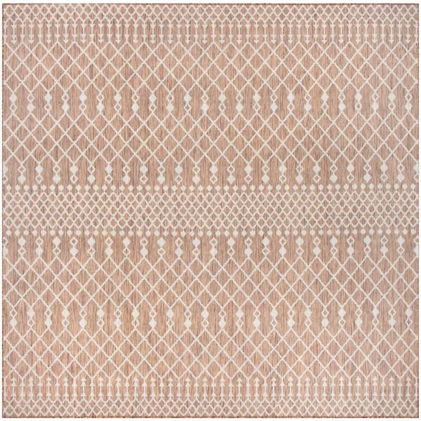 Positano Jute 8 ft. x 8 ft. Moroccan Contemporary Square Area Rug