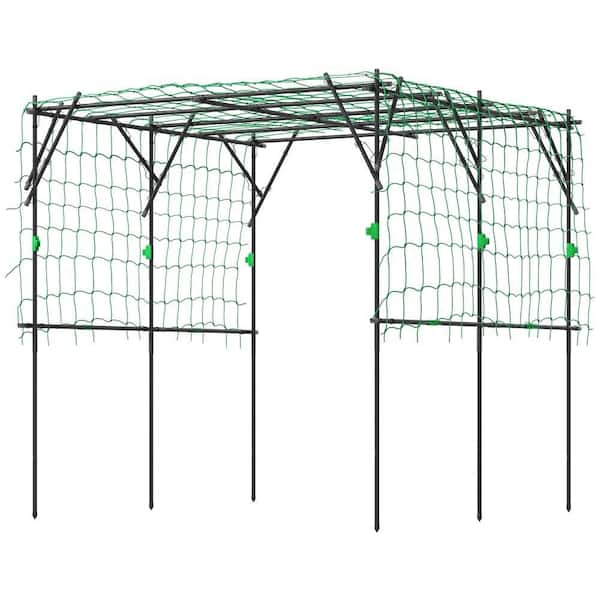 7.3 ft. Metal Garden Arch Trellis with Adjustable Structure and Firm Framework for Climbing Plants and Vines, Black
