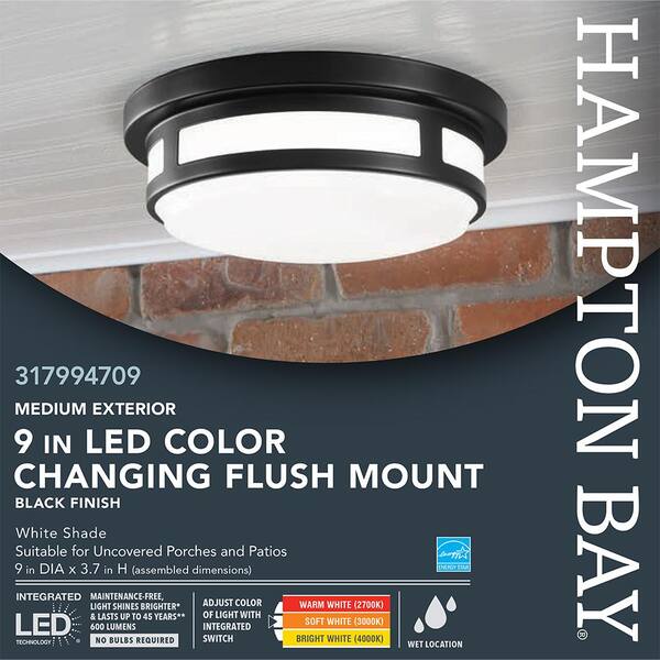 hampton bay 9 inch flush mount