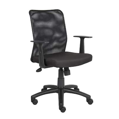 25 in. W Black Big and Tall Fabric Task Chair with Swivel Seat