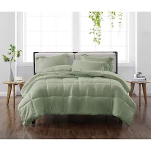 Solid Green Full/Queen 3-Piece Comforter Set