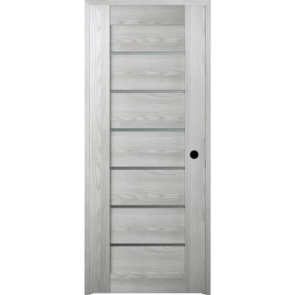 Vona 07-02 36"x 96" Right-hand 8 Lite Frosted Glass Solid Composite Core Ribeira Ash Wood Single Prehung Interior Door