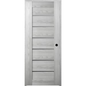 Vona 18 in. x 84 in. Right-hand 7 Lite Frosted Glass Solid Composite Core Ribeira Ash Wood Single Prehung Interior Door