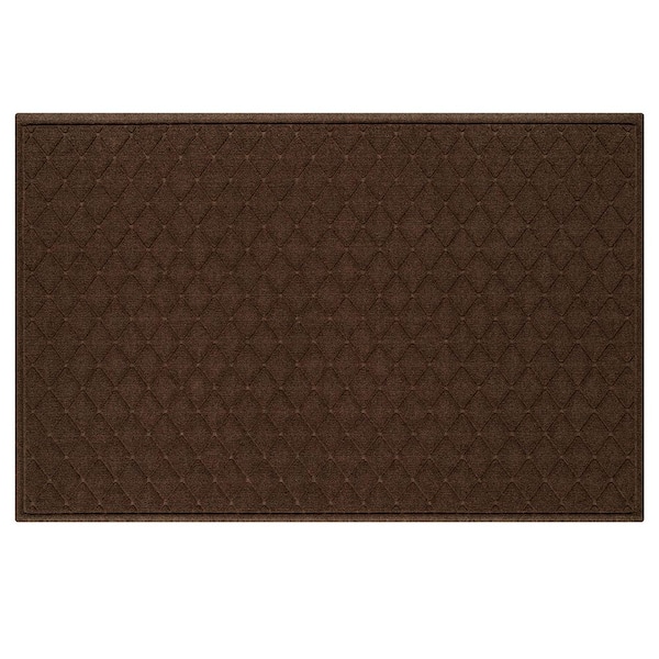 Bungalow Flooring Waterhog Argyle Dark Brown 45 in. x 70 in. PET Polyester Indoor Outdoor Estate Mat