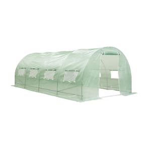 120 in. W X 240 in. D X 84 in. H Outdoor Portable Plants Walk-in Greenhouse with 8-Windows and PE Cover