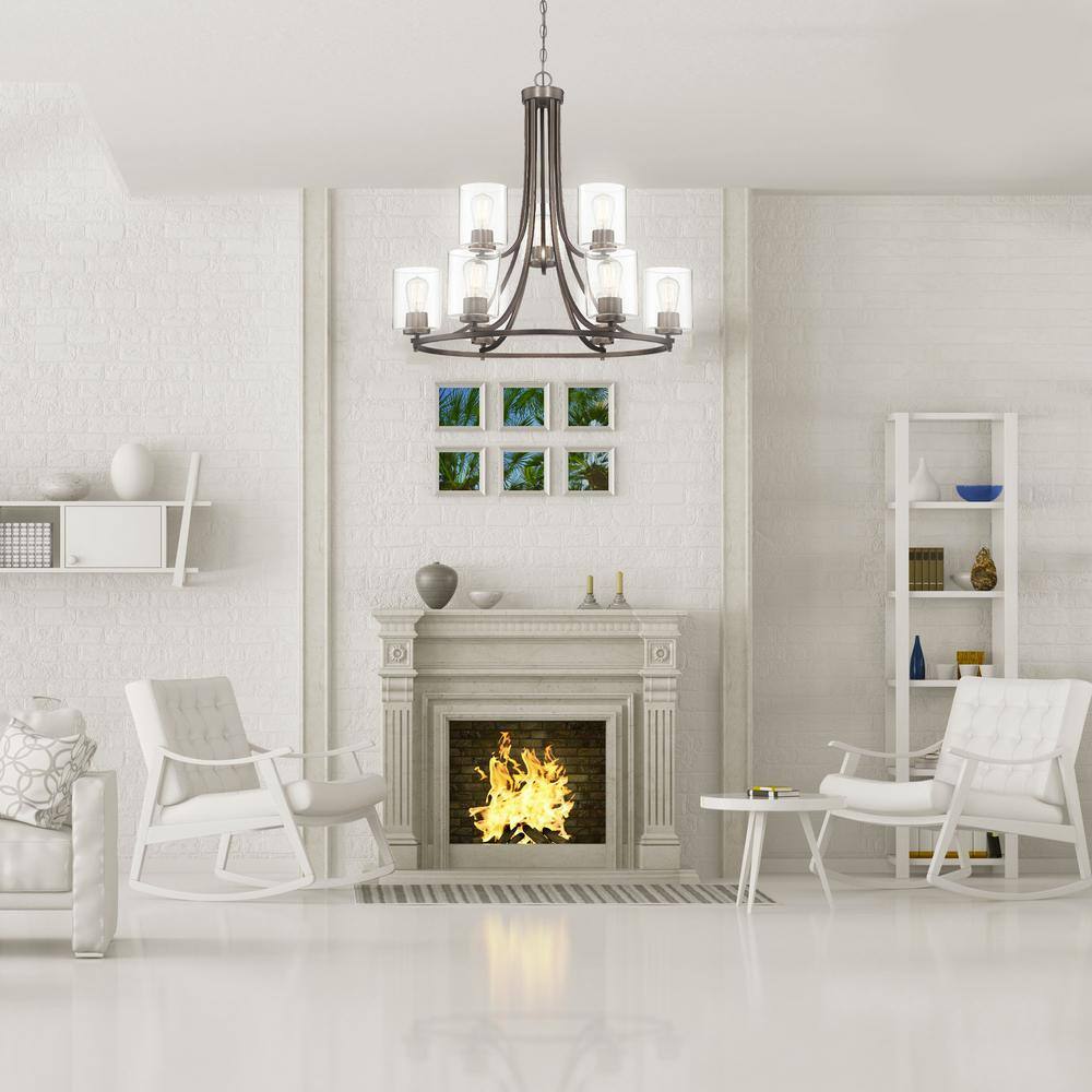 Liam Classic Satin Copper Bronze 30" Steel Chandelier