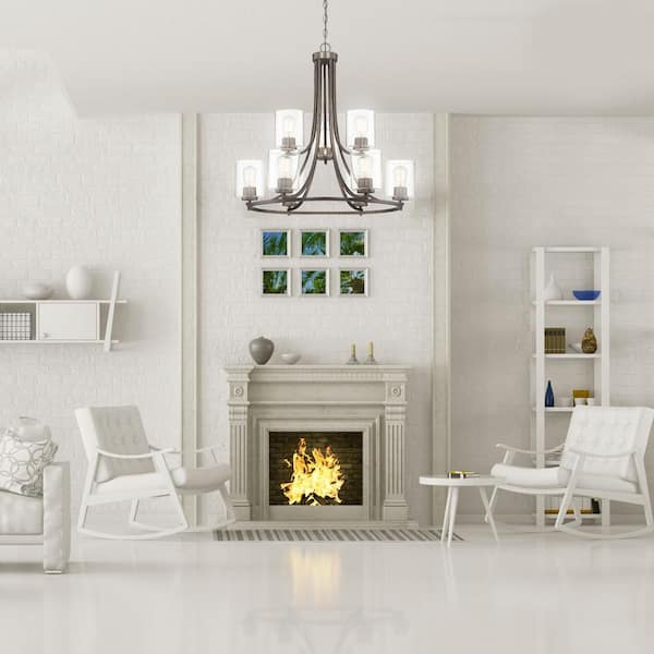 Designers Fountain Liam 9-Light Satin Copper Bronze Transitional