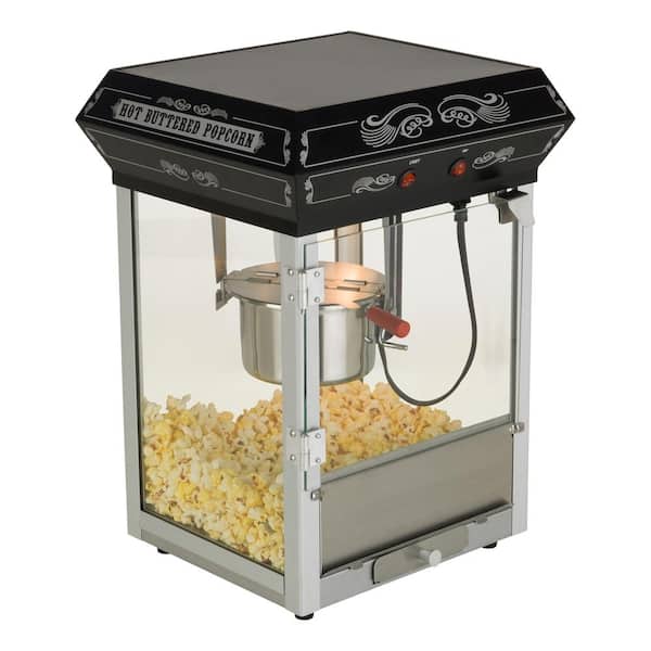 Funtime Carnival Style 4 oz. Black Countertop Popcorn Machine