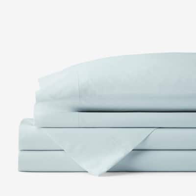 Company Cotton Percale Pale Blue Cotton Percale Full Sheet Set