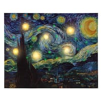 Deals on Lavish Home 12x16in Starry Night LED Lighted Canvas Art