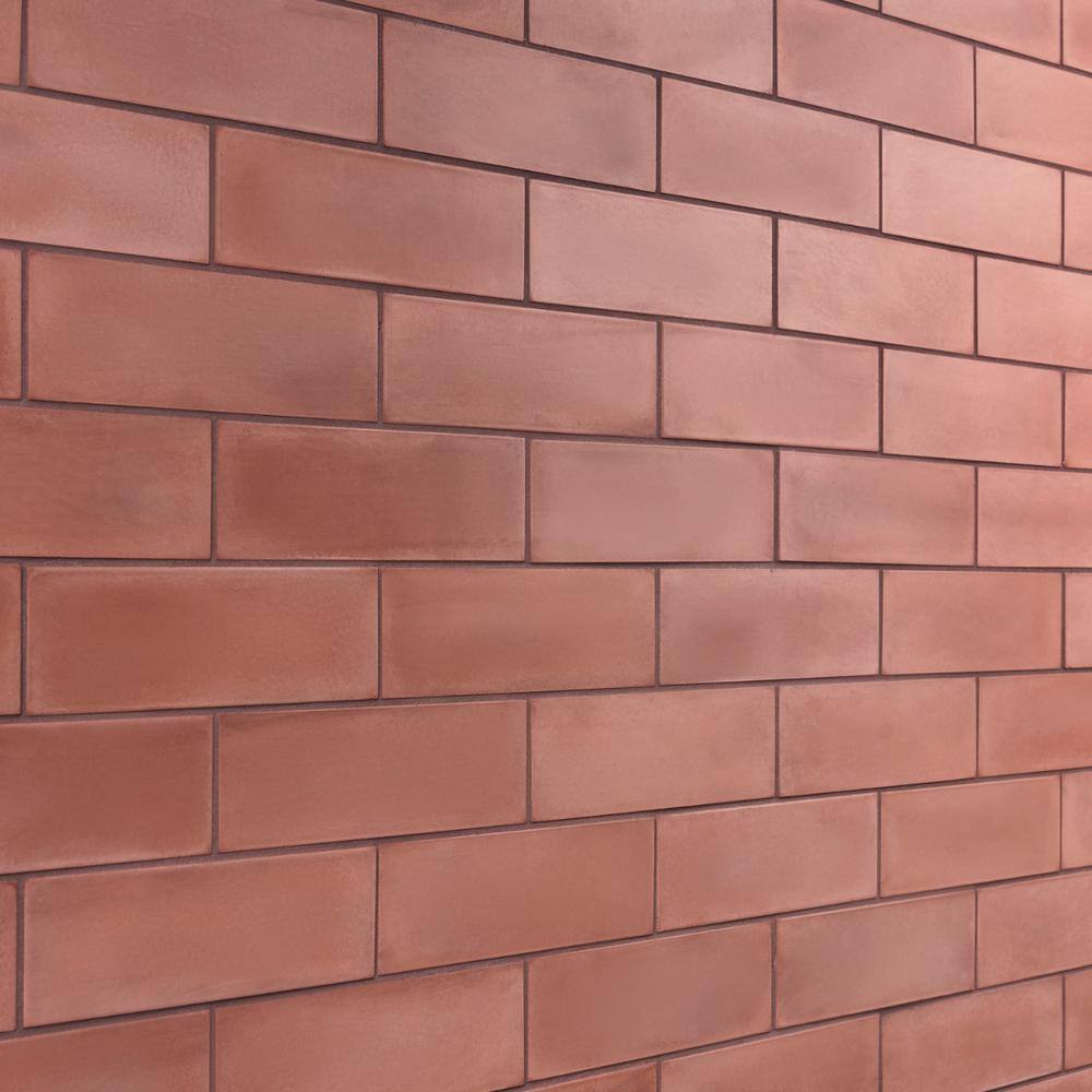 Cotto Matte Red Cement Look Subway Wall Tile 2" x 8"