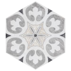 Mazzo Hex Deco Pinwheel 8-1/2 in. x 9-3/4 in. Porcelain Floor and Wall Tile (4.05 sq. ft./Case)