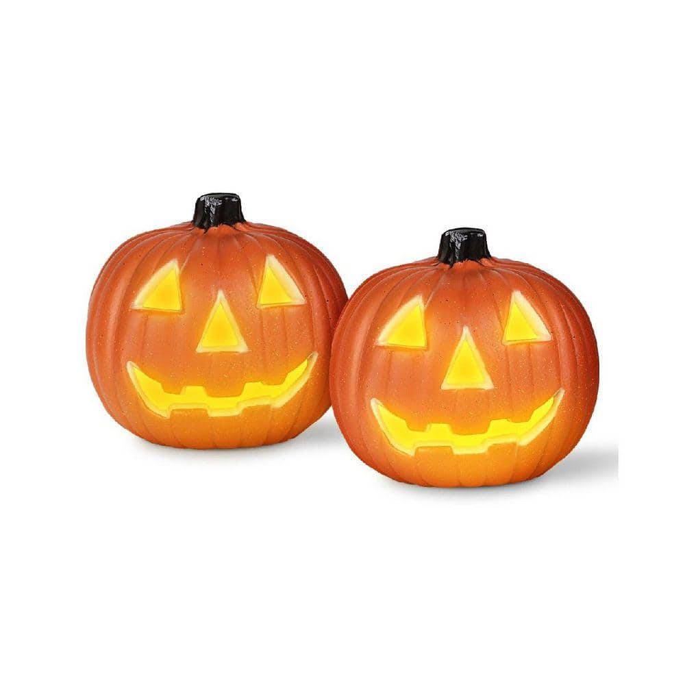 8 in. x 8 in. Orange Classic Plastic Vintage Pumpkin Lantern 2