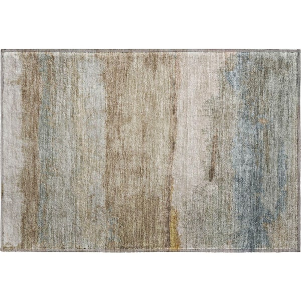 Mayfield Premium Machine Washable Abstract AMF2156 Beige 2 ft. x 3 ft. Accent Rug