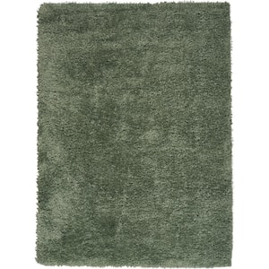 Lush Shag Sage 5 ft. x 7 ft. Abstract Plush Contemporary Area Rug