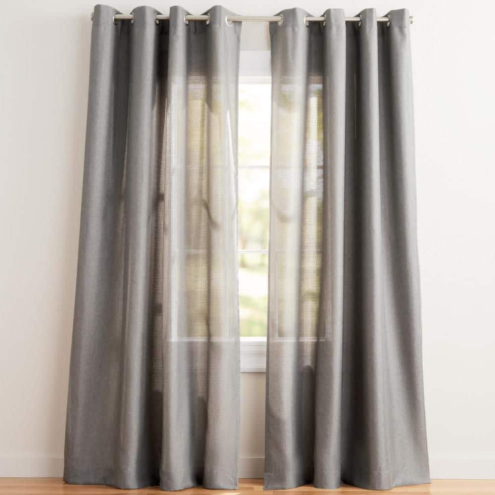 Loha Black Pearl Solid Light Filtering Grommet Top Curtain, 54 in. W x 84 in. L (Set of 2) price history on PriceWatchPro
