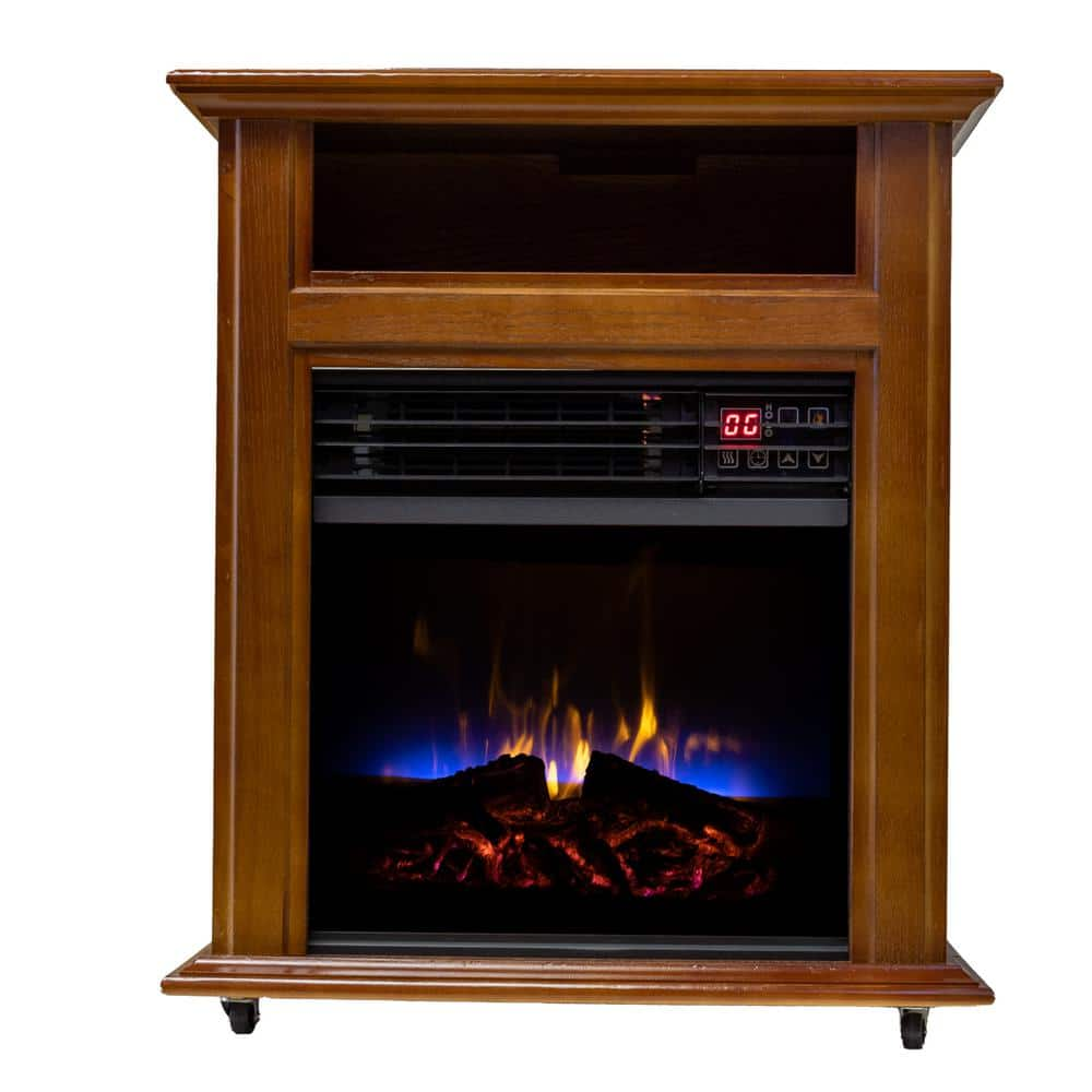 Comfort Glow 1500-Watt Infrared Quartz Electric Fireplace with French  Walnut Finish QF4561R - The Home Depot