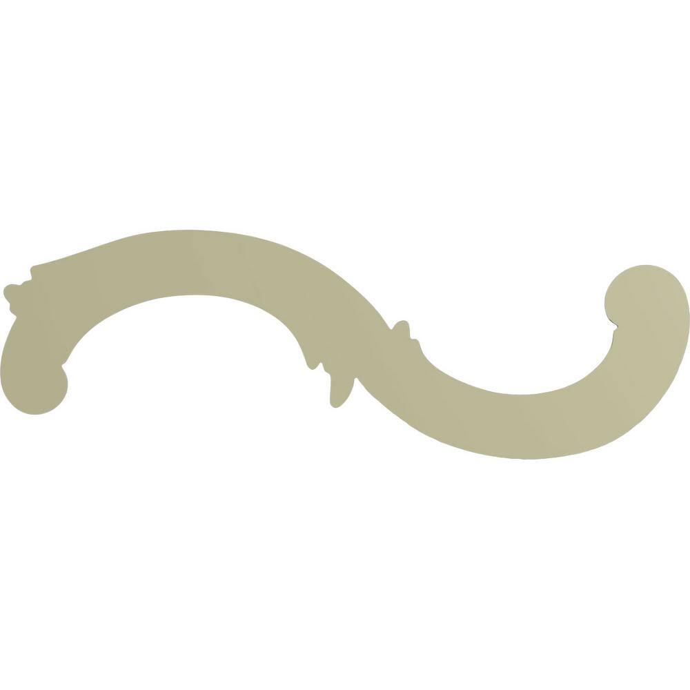 Primed White Urethane Scroll Applique Onlay, 12.25"