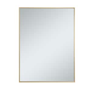 Medium Rectangle Brass Modern Mirror (40 in. H x 30 in. W)