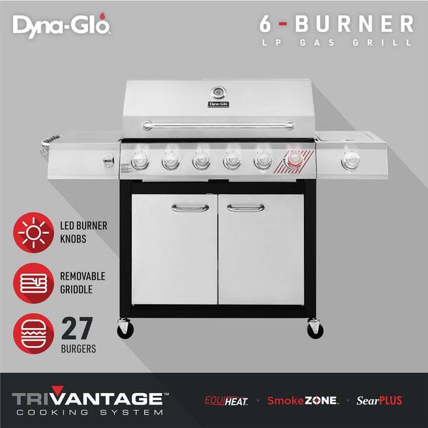 DynaGlo DGF571CRPD 6Burner Propane Gas Grill In Stainless Steel With