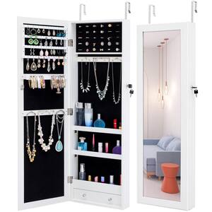 81003 Barn Door Jewelry Armoire FirsTime & Co 47 H x 14 W x 3 D White