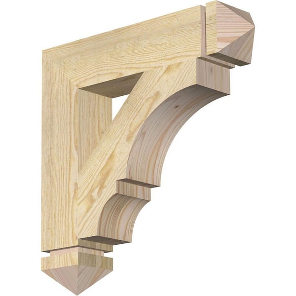 Ekena Millwork 4 in. x 20 in. x 20 in. Douglas Fir Balboa Arts and Crafts Rough Sawn Bracket