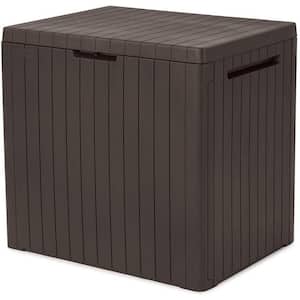 30 Gal. Resin Brown Outdoor Furniture, Pool Accessories and Outdoor Toy Storage Deck Box
