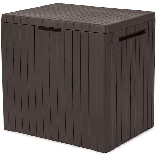 Unbranded 30 Gal. Resin Brown Outdoor Furniture, Pool Accessories and Outdoor Toy Storage Deck Box