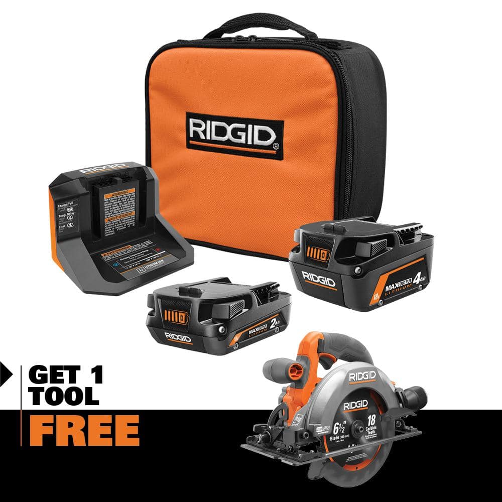18V MAX Output 4.0 Ah 2.0 Ah Batteries and Charger with FREE 18V SubCompact Brushless 6-1/2 in. Circular Saw price history on PriceWatchPro