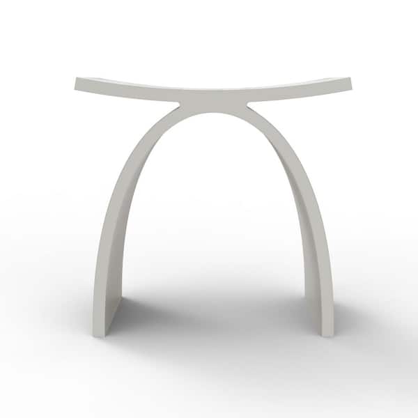 Sotix 16 in. x 9 in. Freestanding Solid Surface Shower Stool Vanity Seat in Matte White