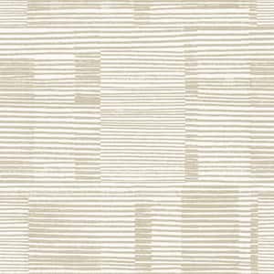 Callaway Woven Stripes Beige Matte Paper Wallpaper Sample
