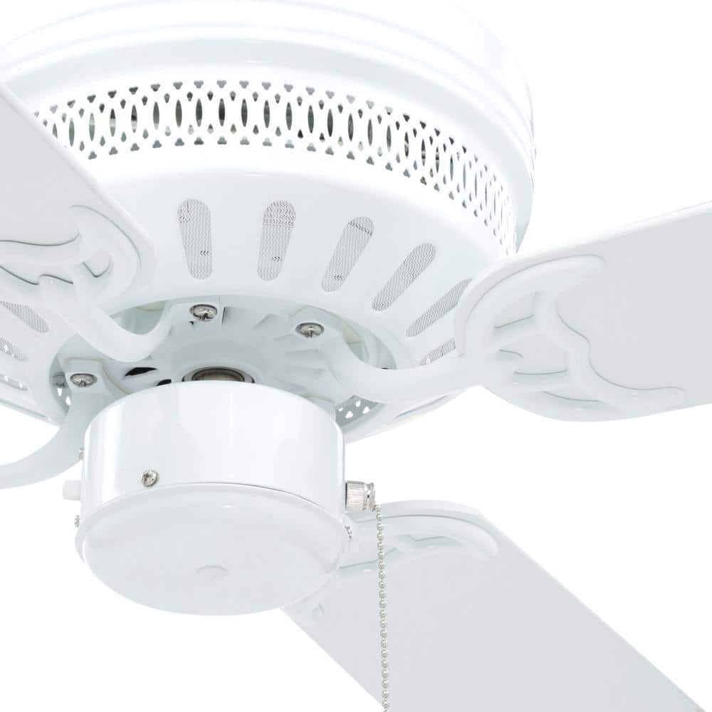 White 42'' Low Profile Ceiling Fan with Light Kit