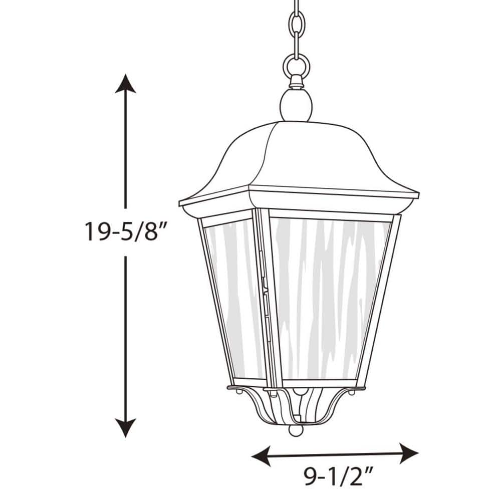 Kiawah Black 20" Outdoor Hanging Lantern with Seeded Glass