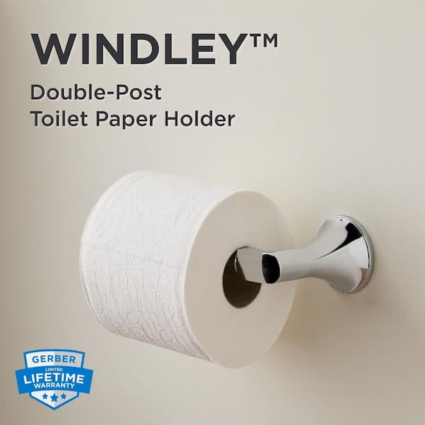 Windley Wall-Mount Double Post Toilet Paper Holder in Chrome