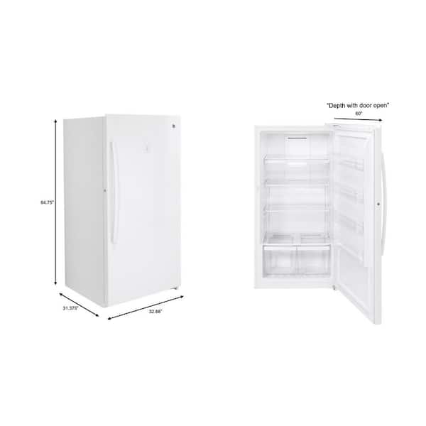 FUF17DLRWW GE ®ENERGY STAR® 17.3 Cu. Ft. Frost-Free Garage Ready Upright  Freezer WHITE - Jetson TV & Appliance