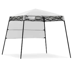6 ft. x 6 ft. White Pop-up Canopy Tent with Carry Bag and 4 Stakes for Outdoor Activities, Easy to Assemble