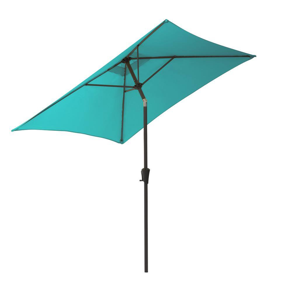 Turquoise Blue 6.5ft Square Steel Frame Patio Umbrella