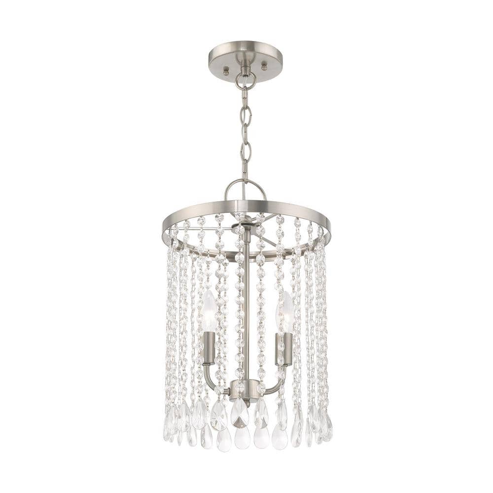 Elizabeth Brushed Nickel Mini Pendant with Clear Crystals