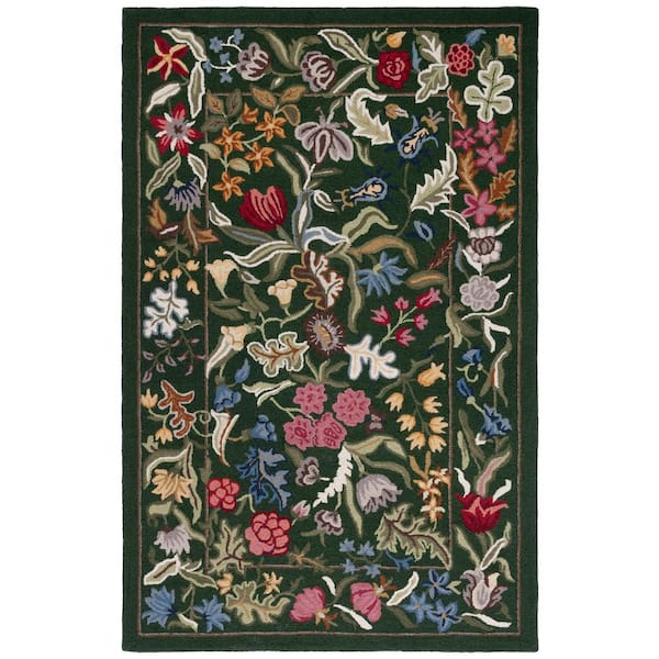 Chelsea 4 ft. x 6 ft. Green/Pink Oversized Floral Area Rug