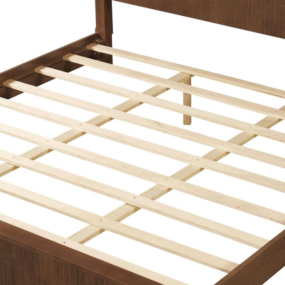 Alexa 3-Piece Walnut Finish Wood Frame King Size Bedroom Set Platform Bed and 2 Nightstands - thumbnail 8