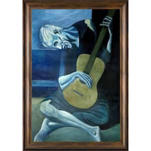 The Old Guitarist by Pablo Picasso Modena Vintage Framed People Oil Painting Art Print 29 in. x 41 in.
