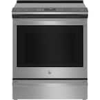 Profile 5.3 cu. ft. Slide-in Electric Range with Self Cleaning Convection Oven in Fingerprint Resistant Stainless Steel