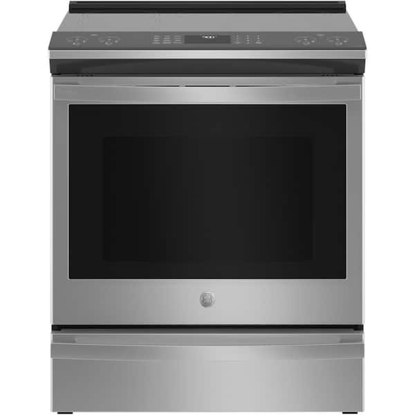 GE Profile Profile 5.3 cu. ft. Slide-in Electric Range with Self Cleaning Convection Oven in Fingerprint Resistant Stainless Steel