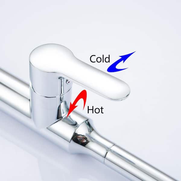 18.7 in Comtemporary Single-Handle 360° Spout Swivel Pull-Down Sprayer Kitchen Faucet in Chrome