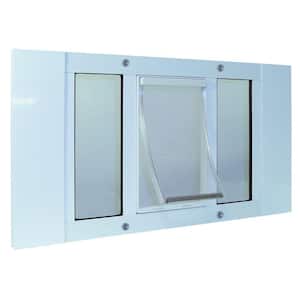 7 in. x 11.25 in. Medium White Original Pet and Dog Door Insert for 27 in. to 32 in. Wide Aluminum Sash Window