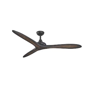 Vapor 60 in. Indoor Black/Toned Koa Propeller Ceiling Fan with Remote Included