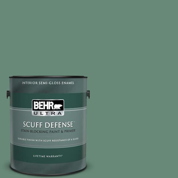 BEHR ULTRA 1 gal. #PPF-35 Green Adirondack Extra Durable Semi-Gloss Enamel Interior Paint & Primer