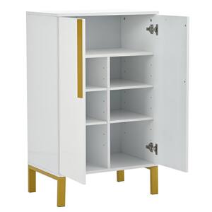 39.20 in. H x 23.70 in. W White Shoe Storage Cabinet with Adjustable Storage Shelves